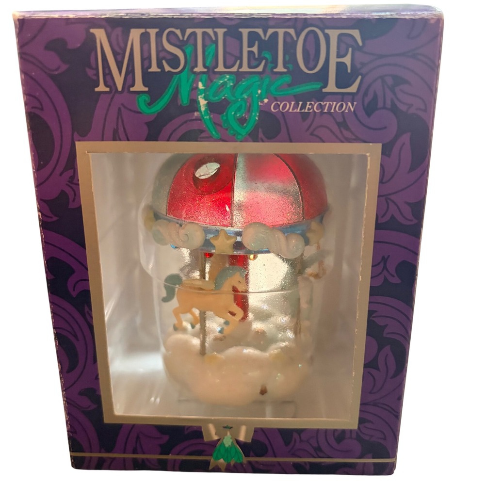 Mistletoe Magic Collection Carousel Horse Christmas Ornament New In Box Vintage